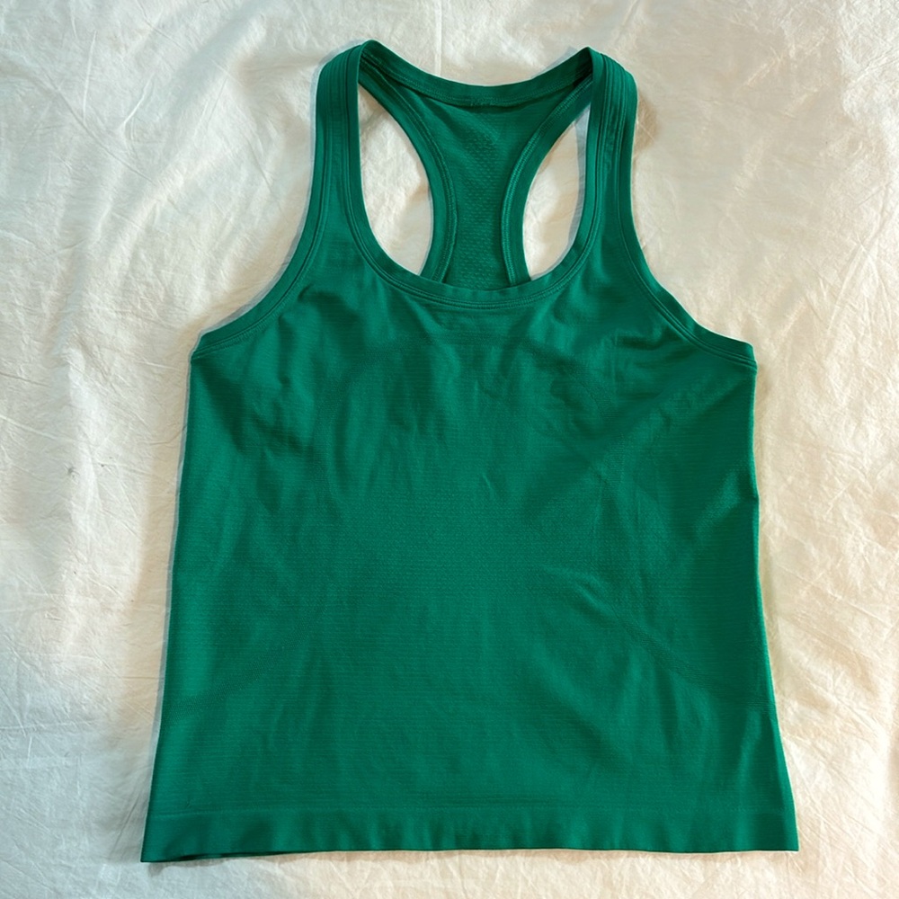 LULULEMON Swiftly Tech Racerback Tank 2.0 Waist Length | size 6 | Emerald Ice